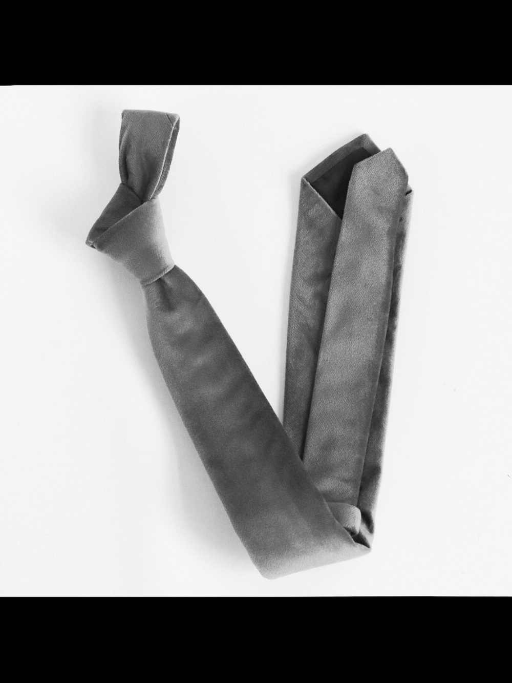 Steel Gray Velvet Men's Necktie